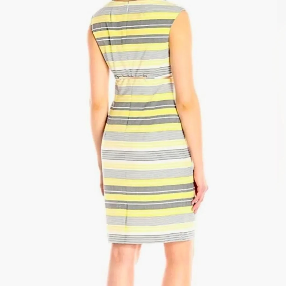 Calvin Klein Yellow and Black Striped Dress. Career. Normcore. Preppy.